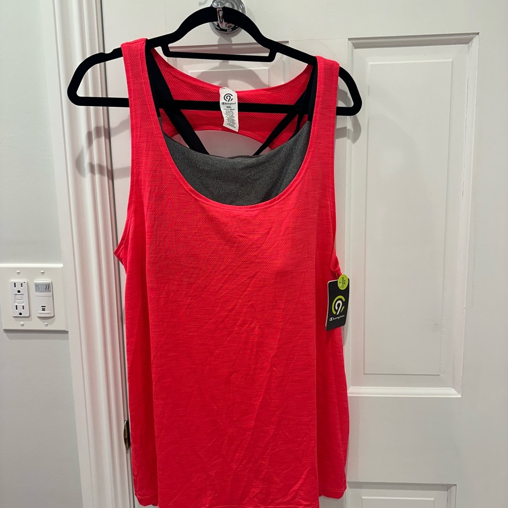 Champion Pink and Gray Sleeveless Tank Top